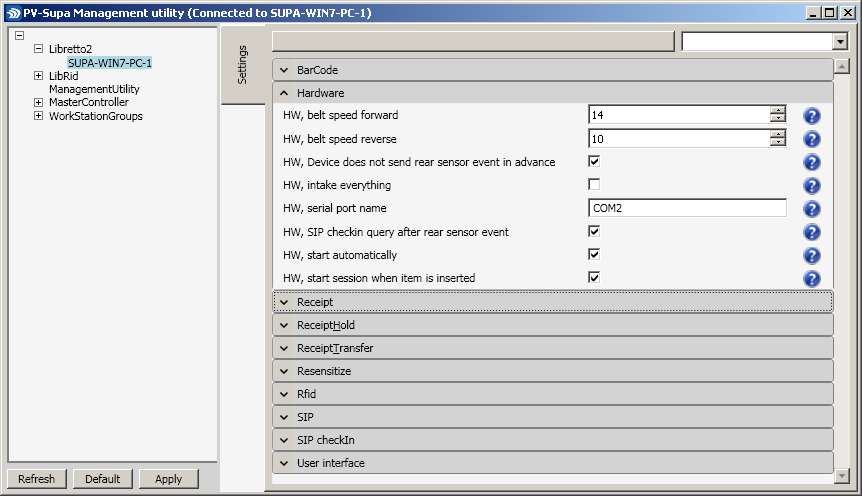 Management Utility main window