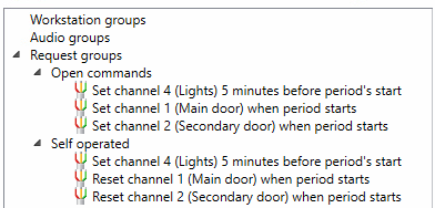 Open and self operated commands configured