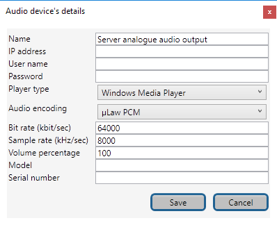 Audio device details