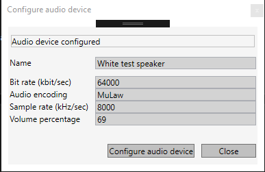 IP speaker configuration - SOL admin speaker configuration