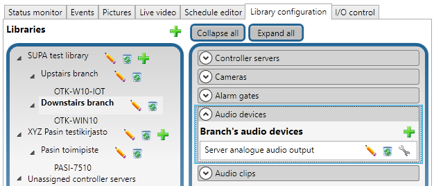 Configuring audio devices in settings