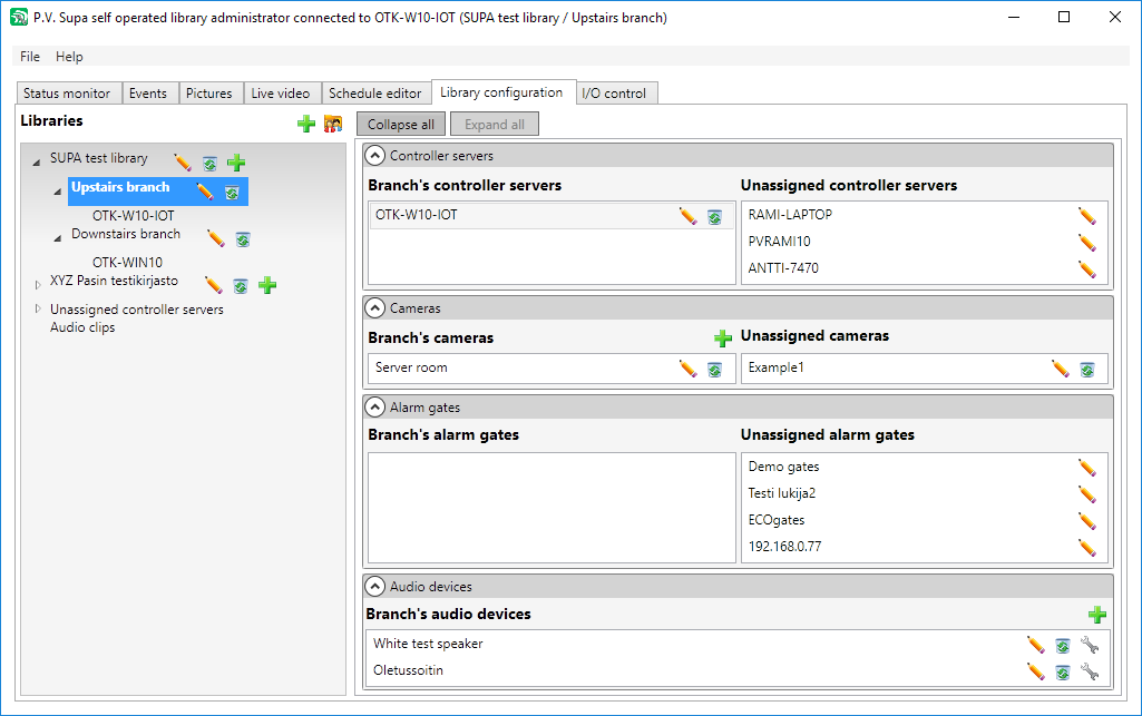 Assigning cameras in admin tool