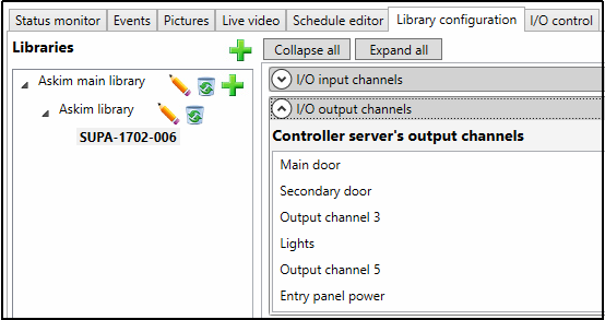 IO channels configured