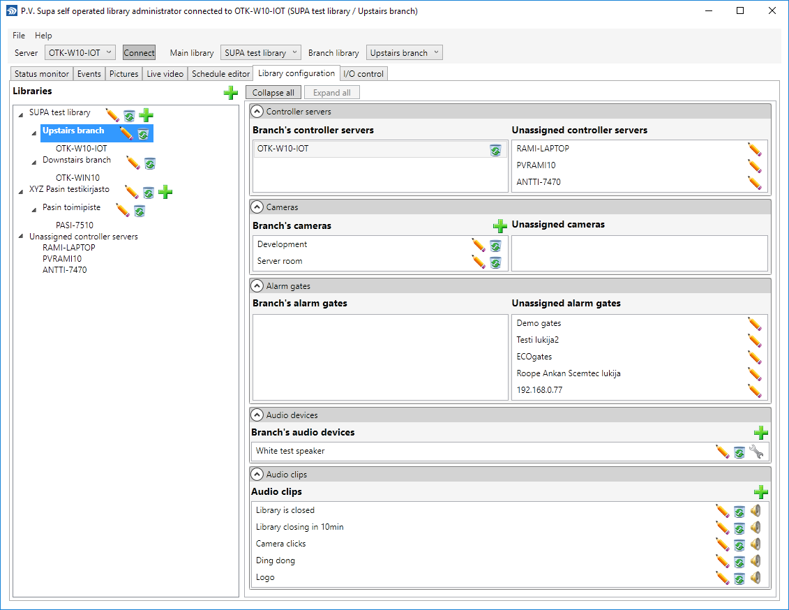 Admin tool - Library configuration view